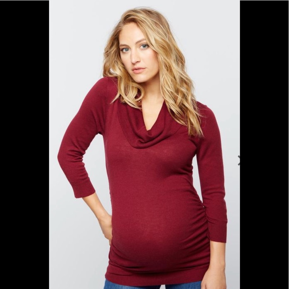 A Pea in the Pod Cowl Neck Sweater, size small.